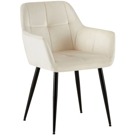 Silla de visita Emia en terciopelo color crema