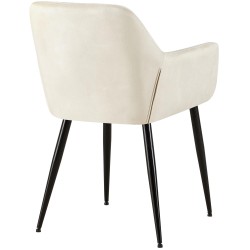 Silla de visita Emia en terciopelo color crema