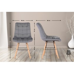 Sillón Leni, terciopelo gris