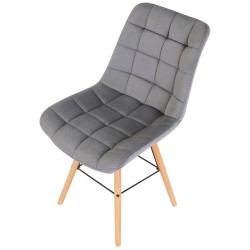 Sillón Leni, terciopelo gris