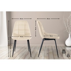 Sillón Tom, piel sintética, color crema