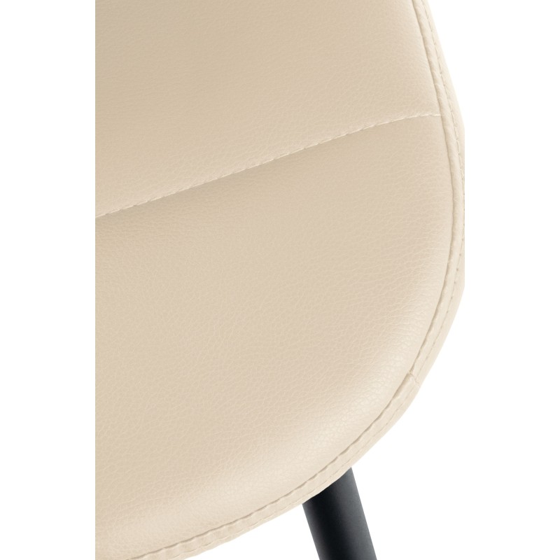 Sillón Tom, piel sintética, color crema