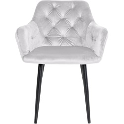 Silla de comedor Stanley, terciopelo gris