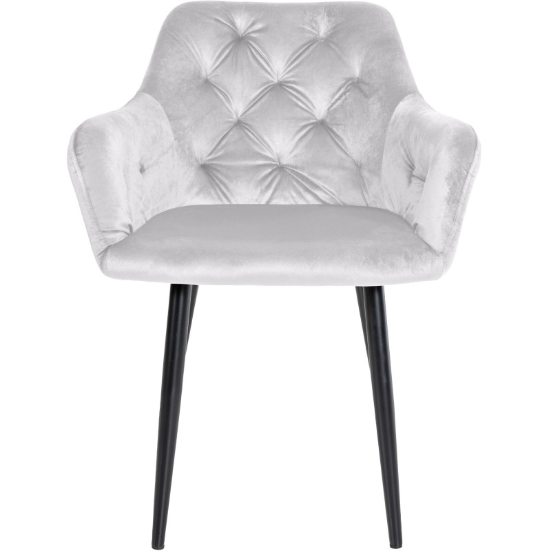 Silla de comedor Stanley, terciopelo gris