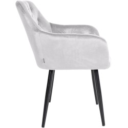 Silla de comedor Stanley, terciopelo gris