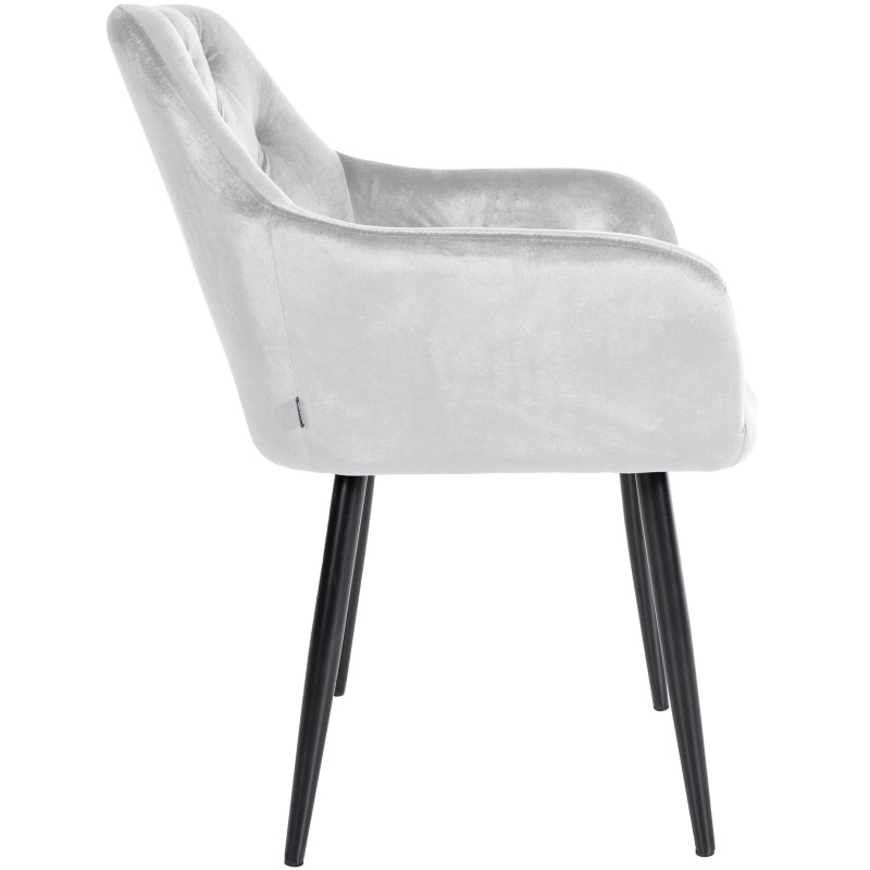 Silla de comedor Stanley, terciopelo gris