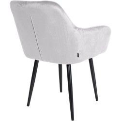Silla de comedor Stanley, terciopelo gris