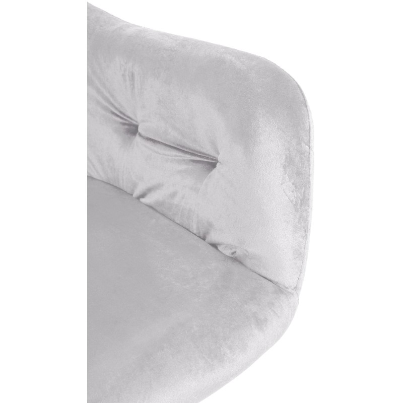 Silla de comedor Stanley, terciopelo gris