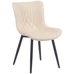 Sillón Brady, piel sintética, color crema