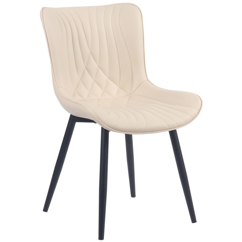 Sillón Brady, piel sintética, color crema