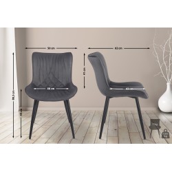 Sillón Brady, terciopelo, gris oscuro
