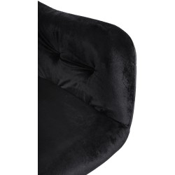 Silla de comedor Stanley, terciopelo, negra