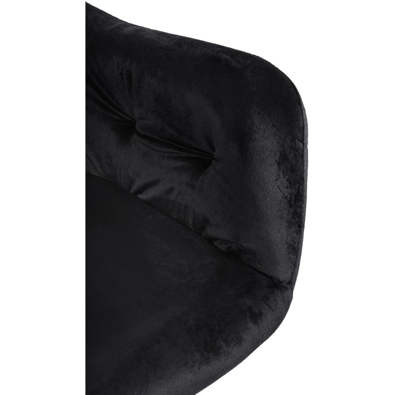 Silla de comedor Stanley, terciopelo, negra
