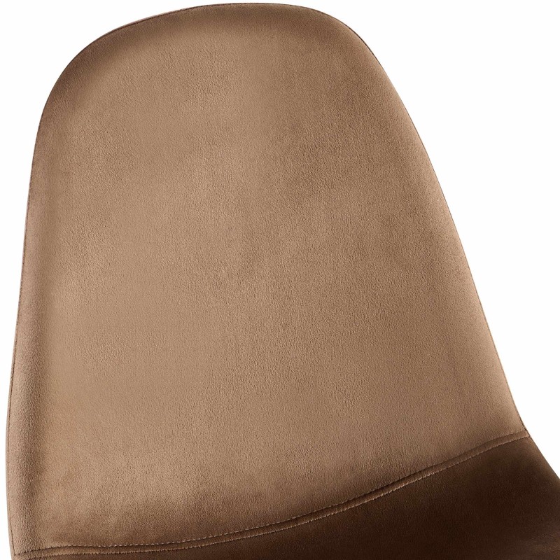 Silla de comedor Napier, terciopelo, marrón