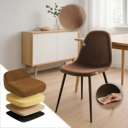 Silla de comedor Napier, terciopelo, marrón