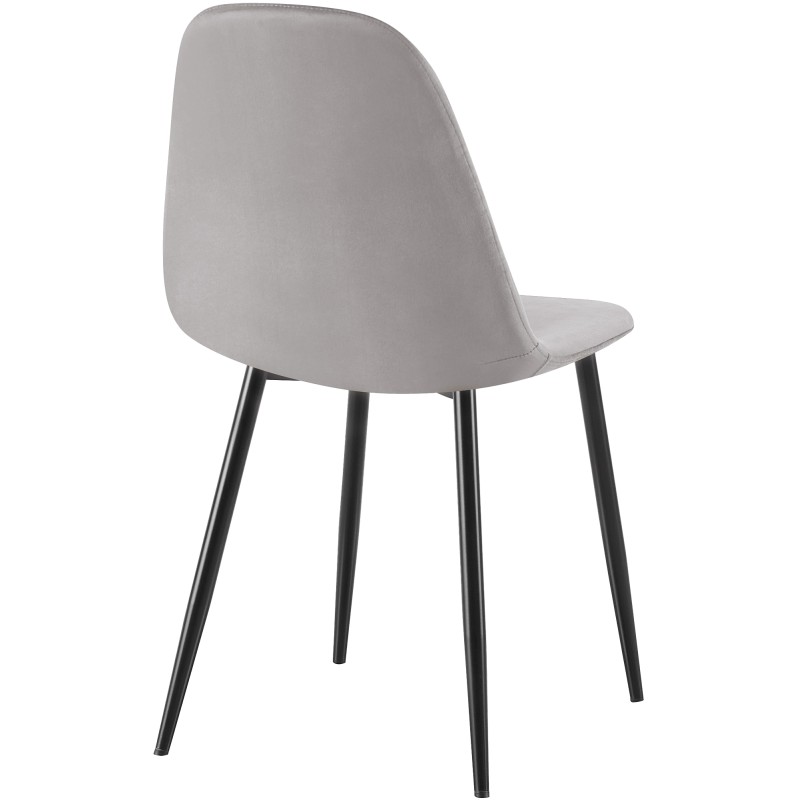 Silla de comedor Napier, terciopelo gris
