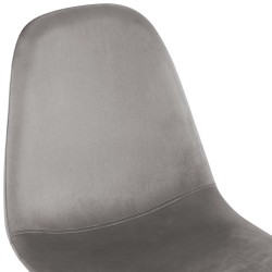 Silla de comedor Napier, terciopelo gris