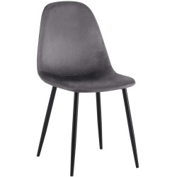 Silla de comedor Napier, terciopelo, gris oscuro