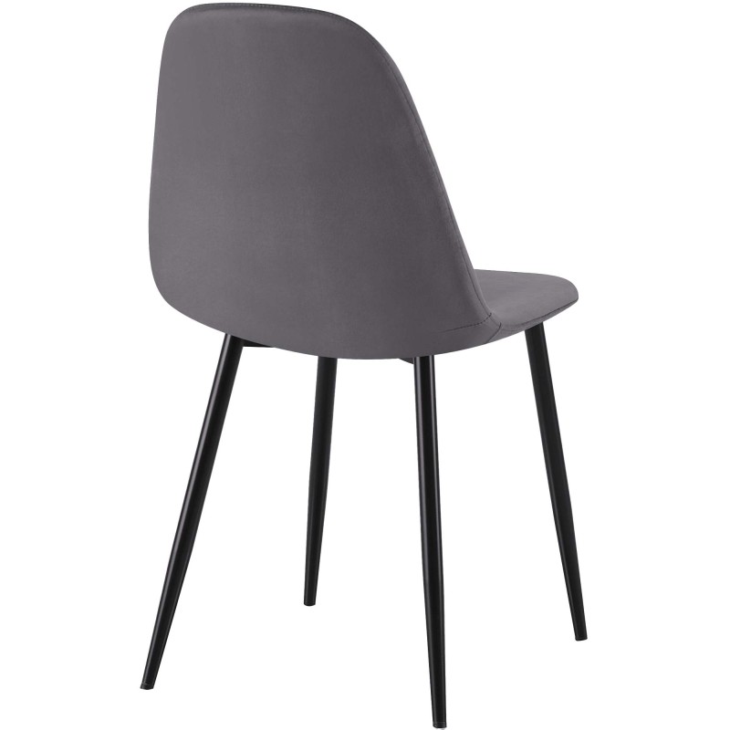 Silla de comedor Napier, terciopelo, gris oscuro
