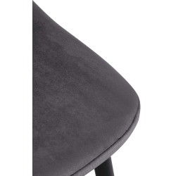 Silla de comedor Napier, terciopelo, gris oscuro