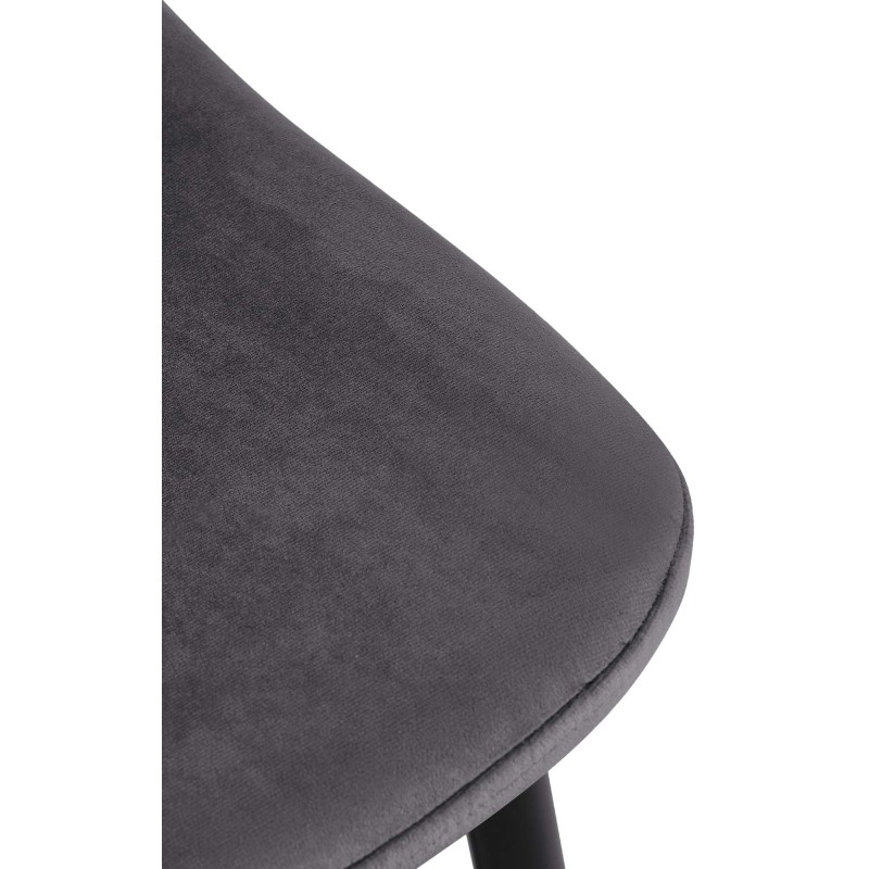 Silla de comedor Napier, terciopelo, gris oscuro