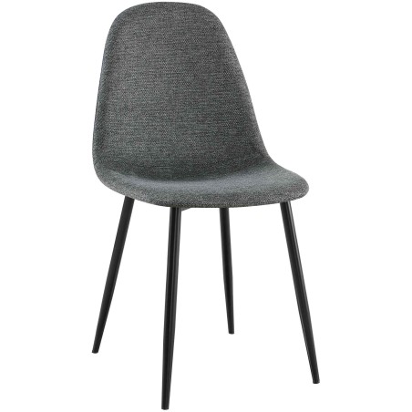 Silla de comedor Napier, tela gris