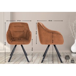 Sillón Russell, terciopelo, café