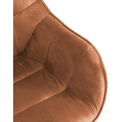 Sillón Russell, terciopelo, café