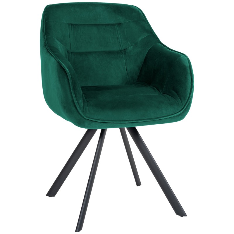 Sillón Russell, terciopelo, verde