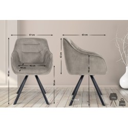 Sillón Russell, terciopelo gris