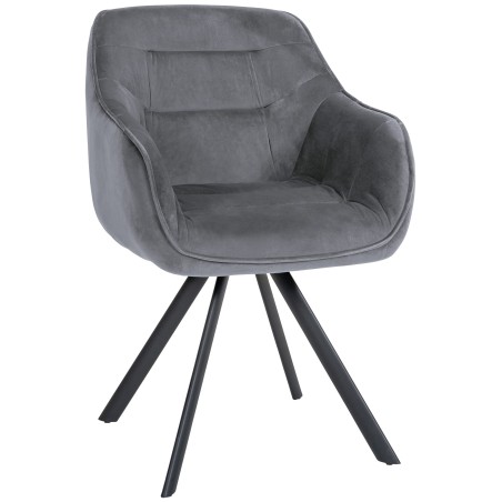 Sillón Russell, terciopelo, gris oscuro
