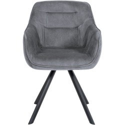 Sillón Russell, terciopelo, gris oscuro