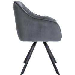 Sillón Russell, terciopelo, gris oscuro