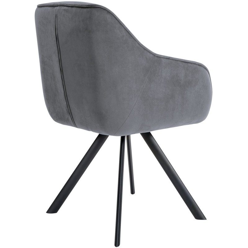 Sillón Russell, terciopelo, gris oscuro