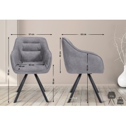 Silla vintage gris Russell