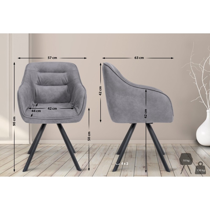Silla vintage gris Russell