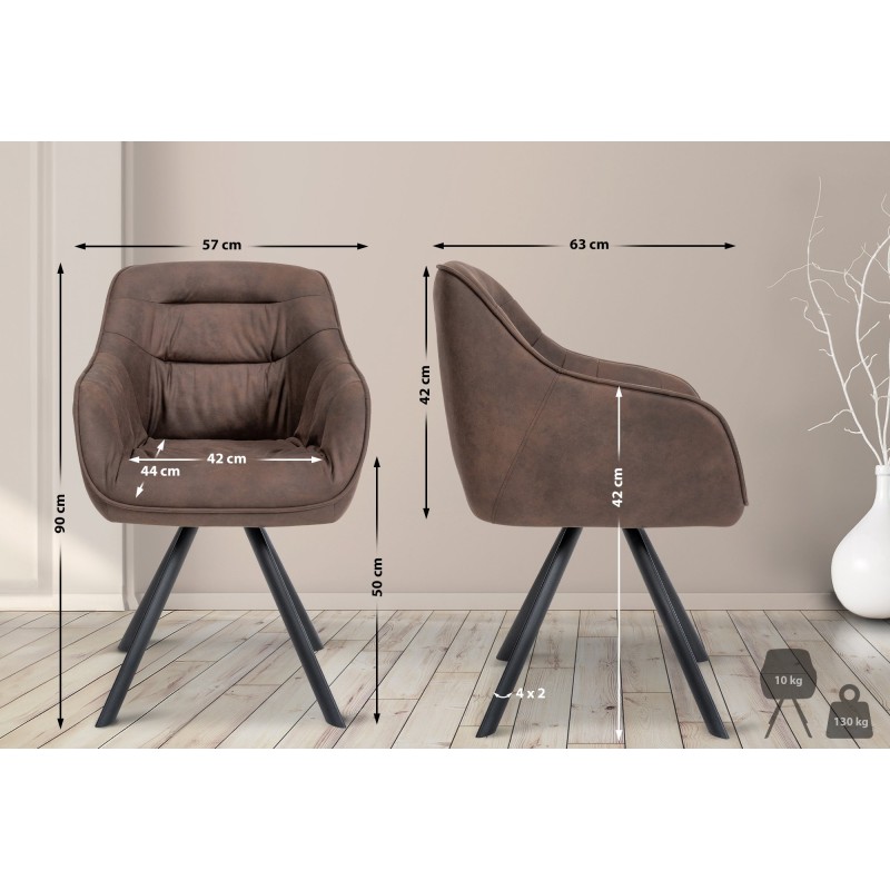 Silla marrón vintage Russell