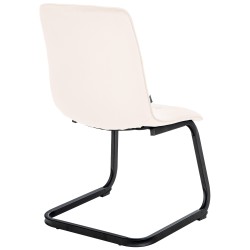 Silla de comedor Vermont, terciopelo, color crema