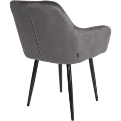 Silla de comedor Stanley, terciopelo, gris oscuro