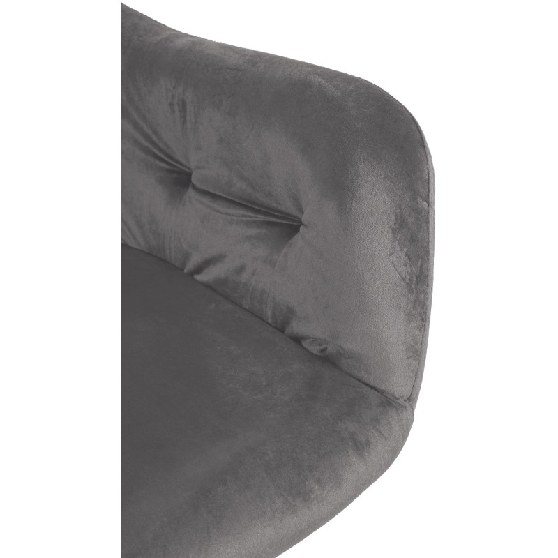 Silla de comedor Stanley, terciopelo, gris oscuro