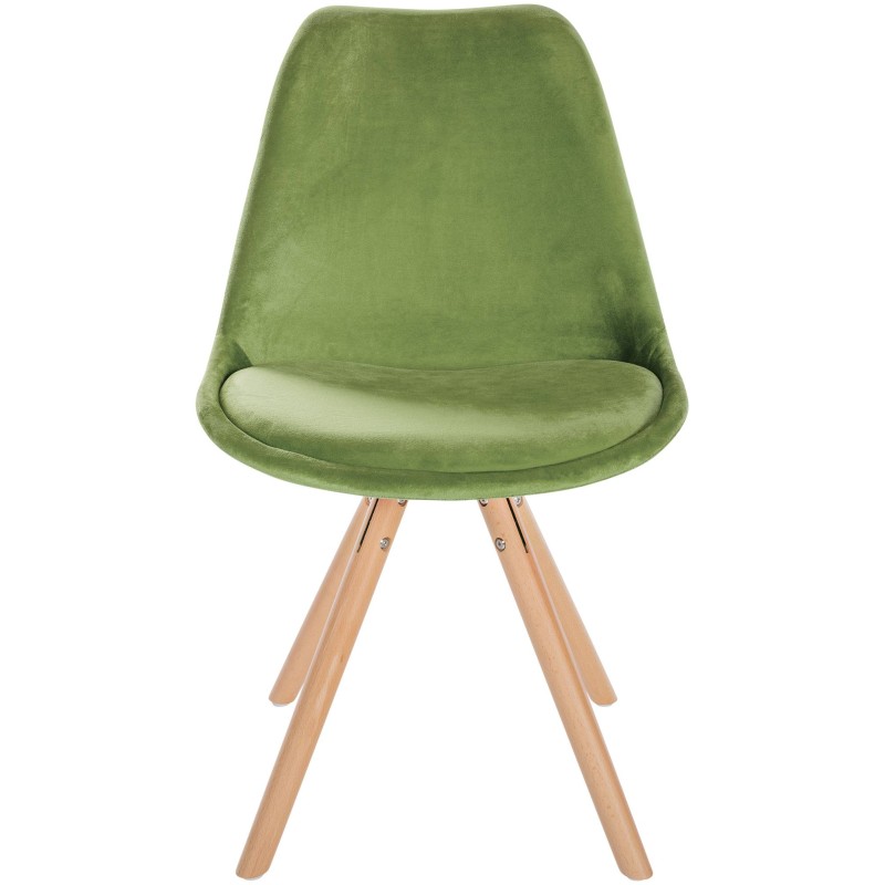 Sillón Sofía, de terciopelo, redondo, verde claro