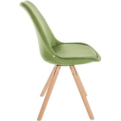 Sillón Sofía, de terciopelo, redondo, verde claro