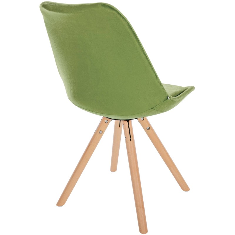 Sillón Sofía, de terciopelo, redondo, verde claro