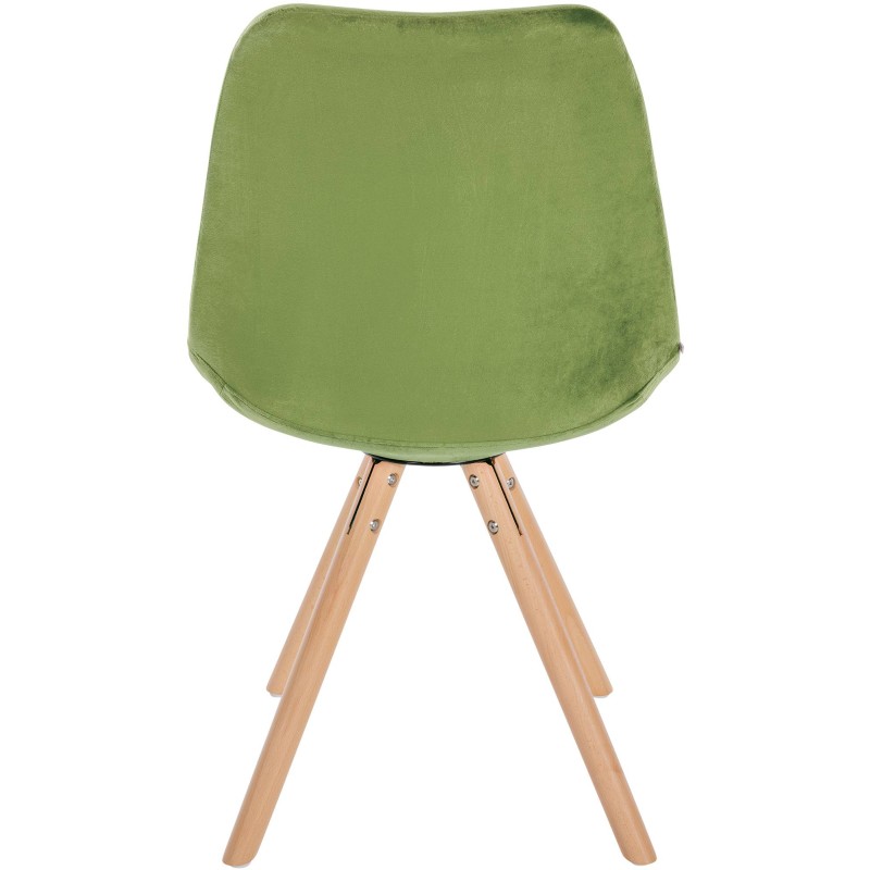 Sillón Sofía, de terciopelo, redondo, verde claro