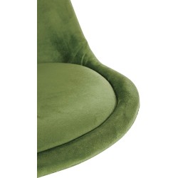 Sillón Sofía, de terciopelo, redondo, verde claro