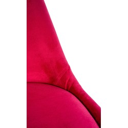 Sillón Sofía, de terciopelo, redondo, rojo