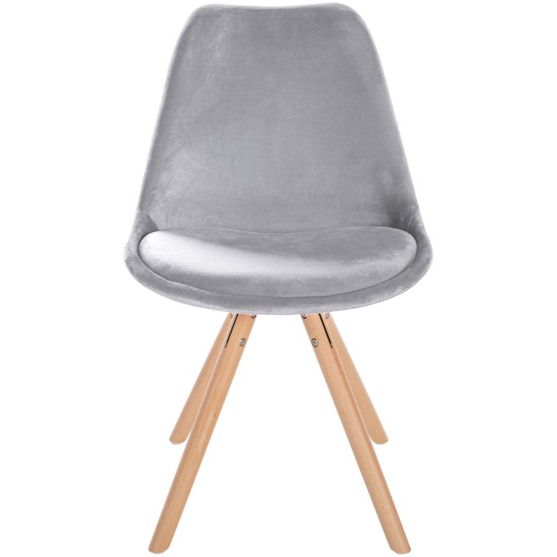 Sillón Sofía, de terciopelo, redondo, gris claro