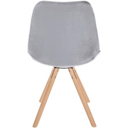 Sillón Sofía, de terciopelo, redondo, gris claro