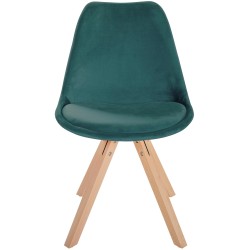 Sillón Sofía, terciopelo, cuadrado, verde