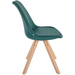 Sillón Sofía, terciopelo, cuadrado, verde
